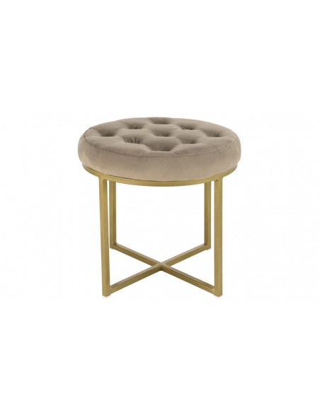 Tabouret velours cotelé taupe Emilia