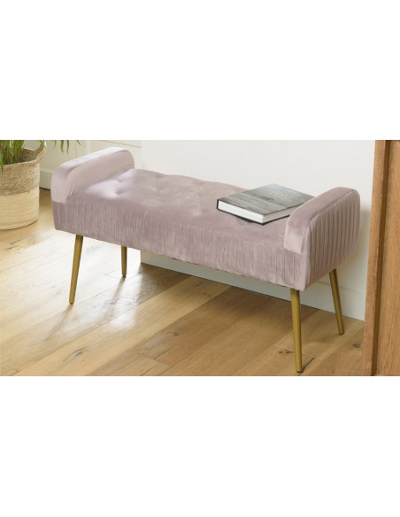 Banc lit velours rose Emilia