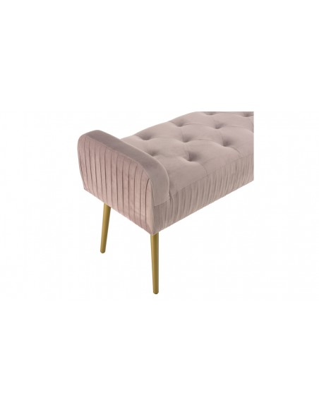 Banc lit velours rose Emilia