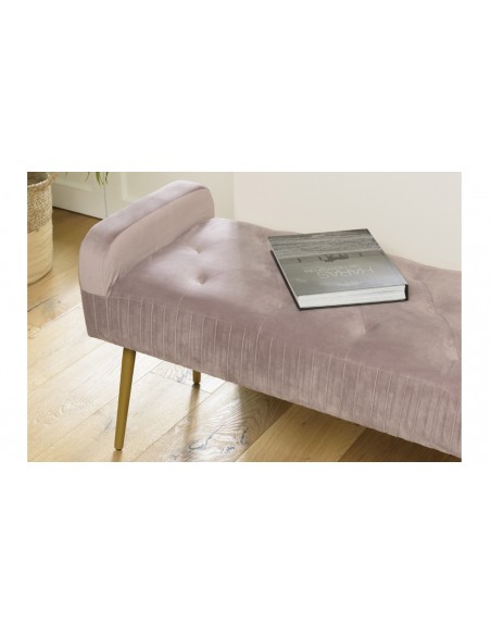 Banc lit velours rose Emilia