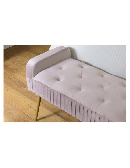 Banc lit velours rose Emilia