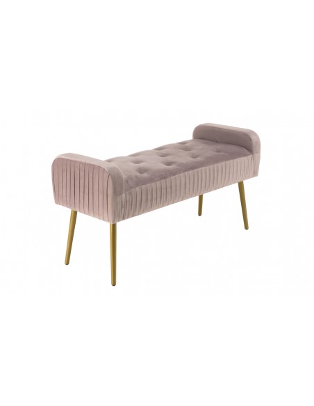 Banc lit velours rose Emilia