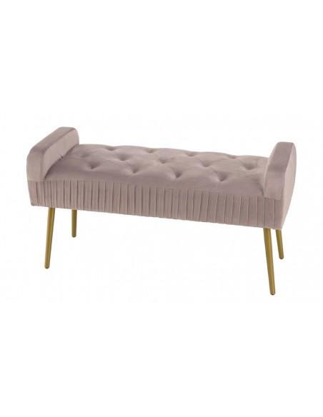 Banc lit velours rose Emilia