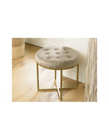 Tabouret velours cotelé taupe Emilia