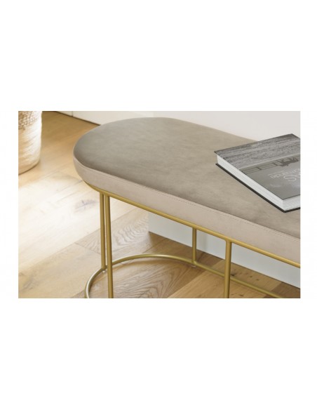 Banc lit velours taupe Emilia