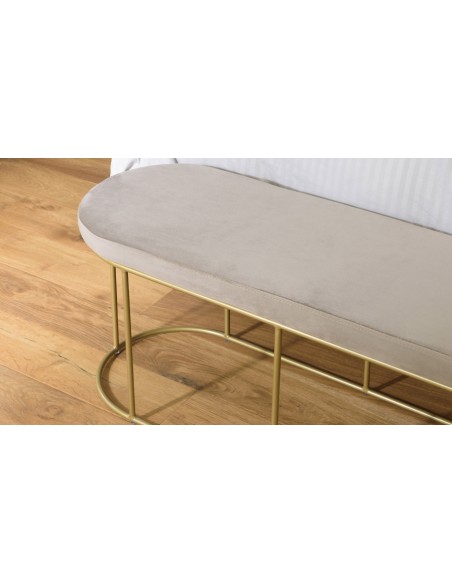 Banc lit velours taupe Emilia