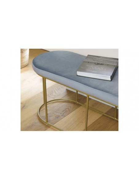 Banc en velours bleu Emilia