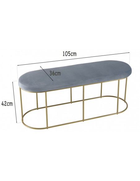 Banc en velours bleu Emilia