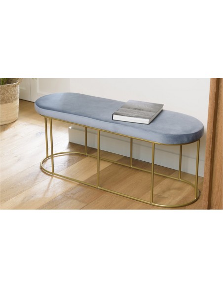 Banc en velours bleu Emilia