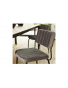 Chaise en velours gris Emilia