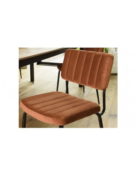 Chaise velours orange noir Emilia