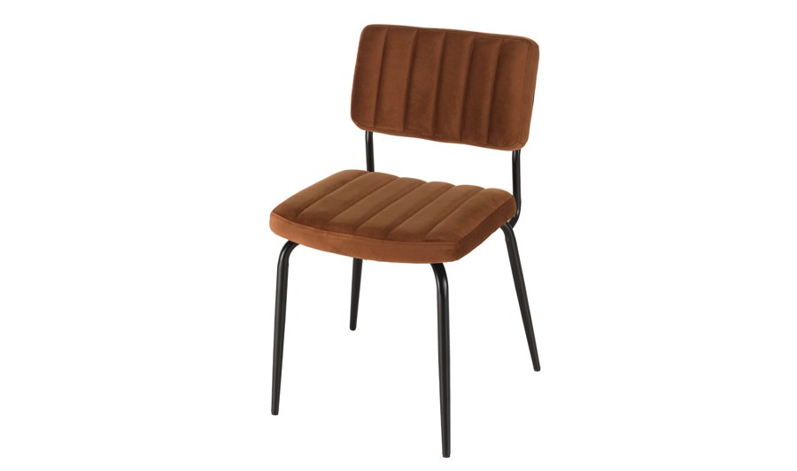 Chaise en velours orange Chaise en velours orange