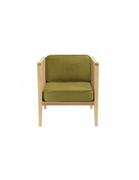 Fauteuil velours vert