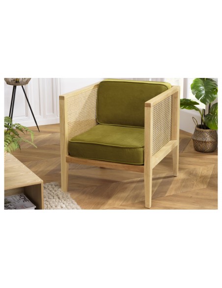 Fauteuil velours vert Emilia