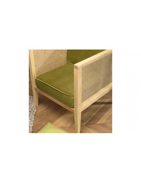 Fauteuil velours vert Emilia