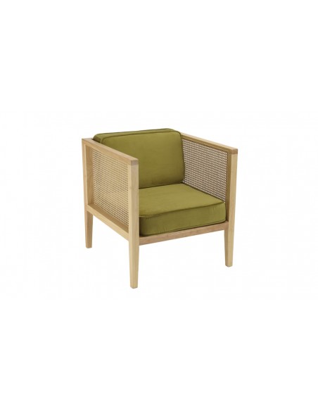 Fauteuil velours vert