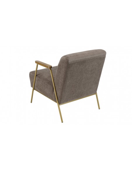 Fauteuil salon taupe doré Emilia