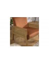 Fauteuil velours orange bois Emilia