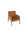 Fauteuil velours orange bois Emilia