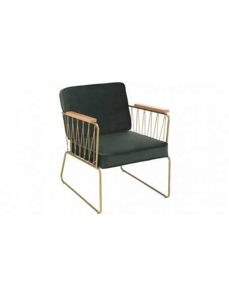 Fauteuil design velours vert foncé