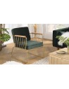 Fauteuil velours vert Emilia