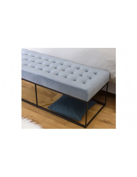 Banc capitonné bleu clar Emilia