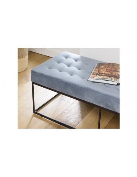 Banc capitonné bleu clar Emilia