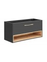 Grand meuble sous vasque suspendu gris 120 cm
