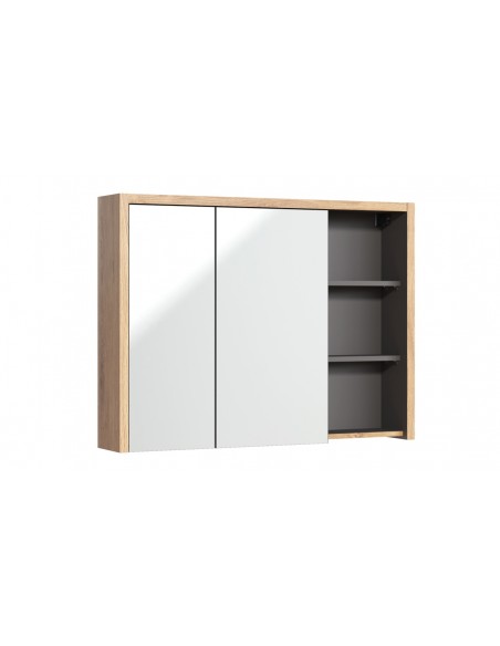 Meuble miroir sdb bois gris