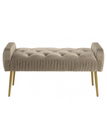 banc de lit velours taupe