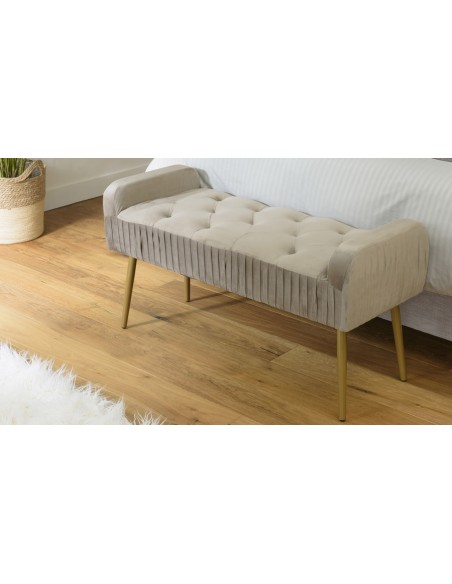 Banc de lit taupe Emilia