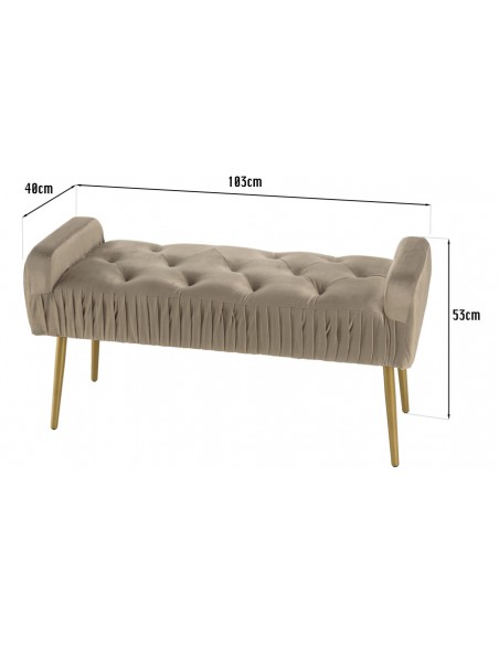 Banc de lit taupe Emilia