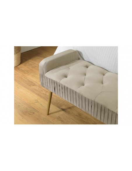 Banc de lit taupe Emilia