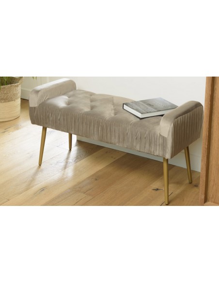 Banc de lit taupe Emilia