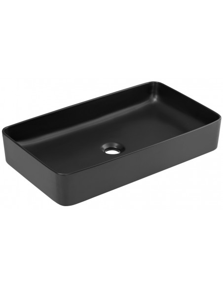 Vasque rectangulaire céramique noir 60 cm