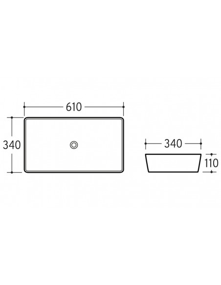 Vasque rectangulaire 60 cm Slim