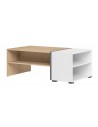 Table basse grise blanche noyer