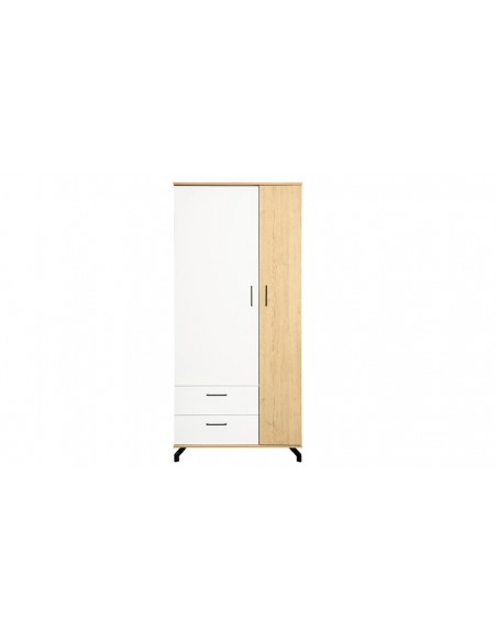 Armoire penderie blanc chêne