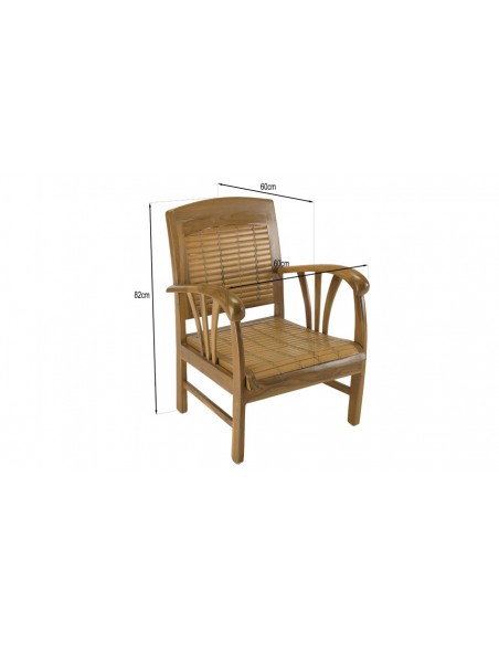 Dimensions fauteuil teck bambou Goa