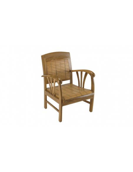 Fauteuil colonial teck bambou Goa