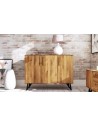 Commode en chêne et métal 3 portes