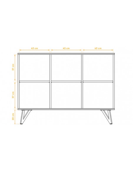 Commode chêne 3 portes Ventoux