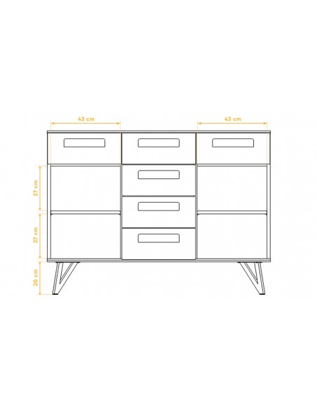 Commode 6 tiroirs Ventoux