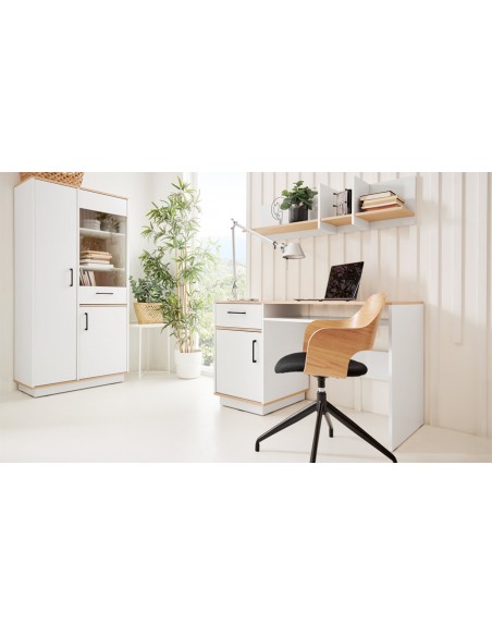 Meuble bureau blanc chêne Vosges