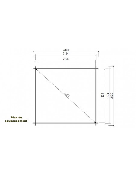 Plan soubassement abri jardin Dean