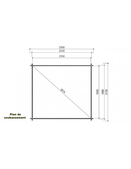 Plan soubassement abri jardin Fergus