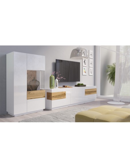 meuble tv blanc brillant