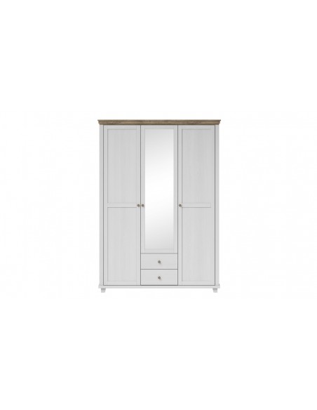 Armoire dressing blanc chêne 3 portes