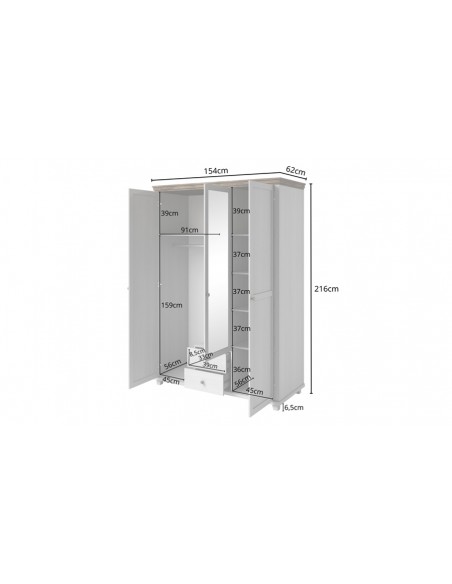 Dimensions armoire dressing Boavista