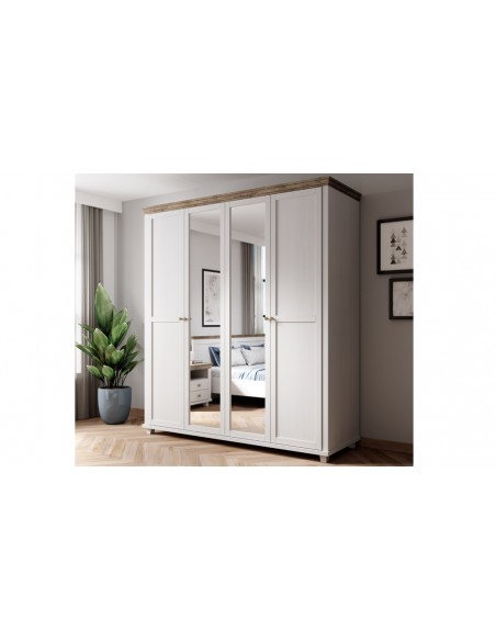 Armoire dressing blanc chêne Boavista